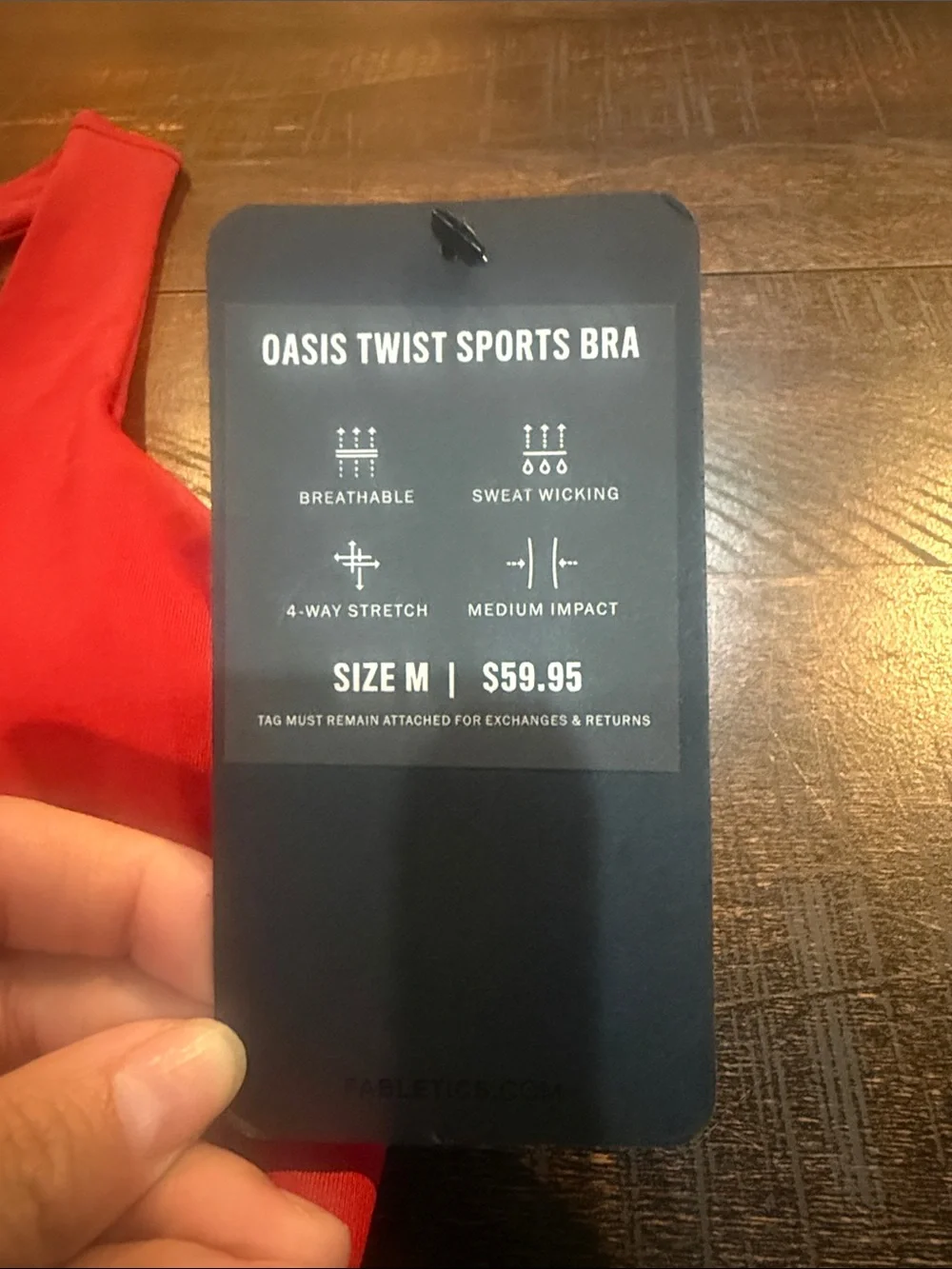 Fabletics Red Twist-Front Bra Top - Picture 2 of 3